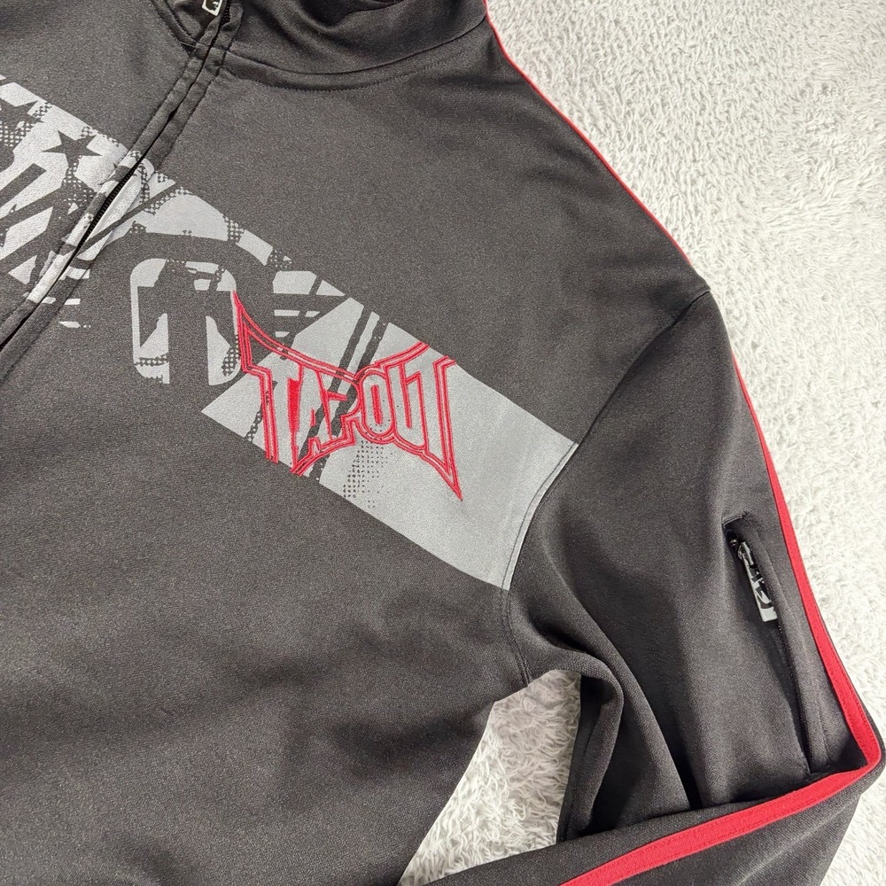 Tapout Track Jacket Mens XL Black Red Full Zip MMA Fighter Simply Believe - Picture 7 of 10